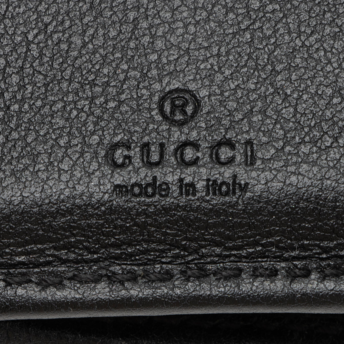 Gucci Grained Calfskin Bamboo Diana Compact Trifold Wallet