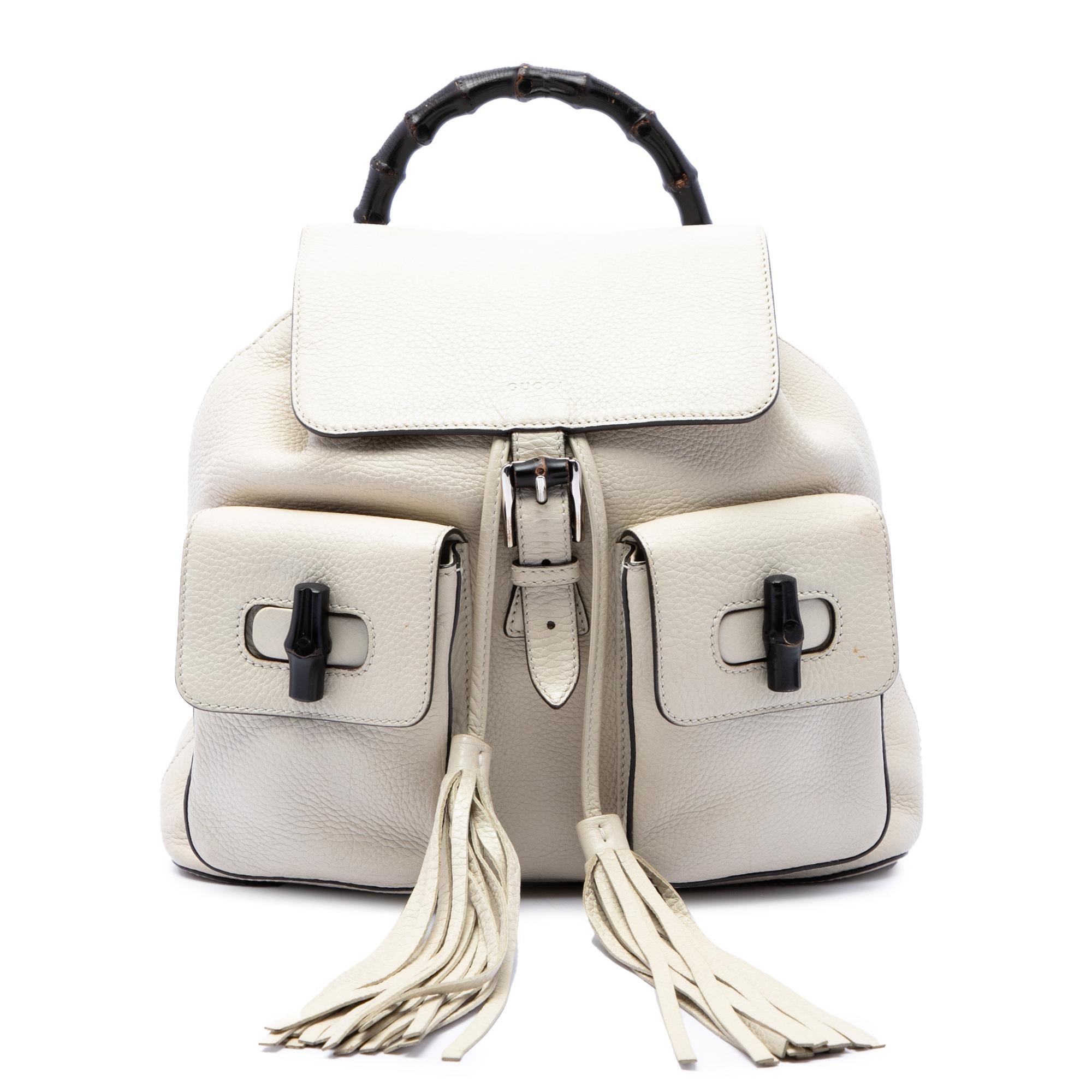 Gucci Grained Calfskin Bamboo Tassel Backpack