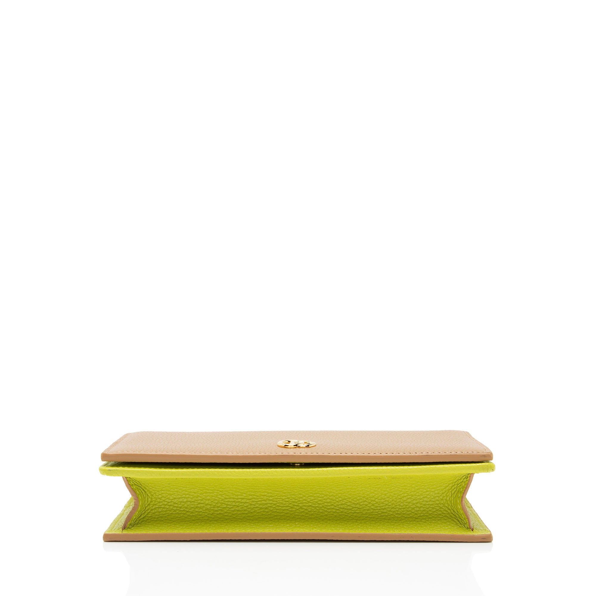 Gucci Grained Calfskin Bicolor GG Marmont Mini Wallet on Chain
