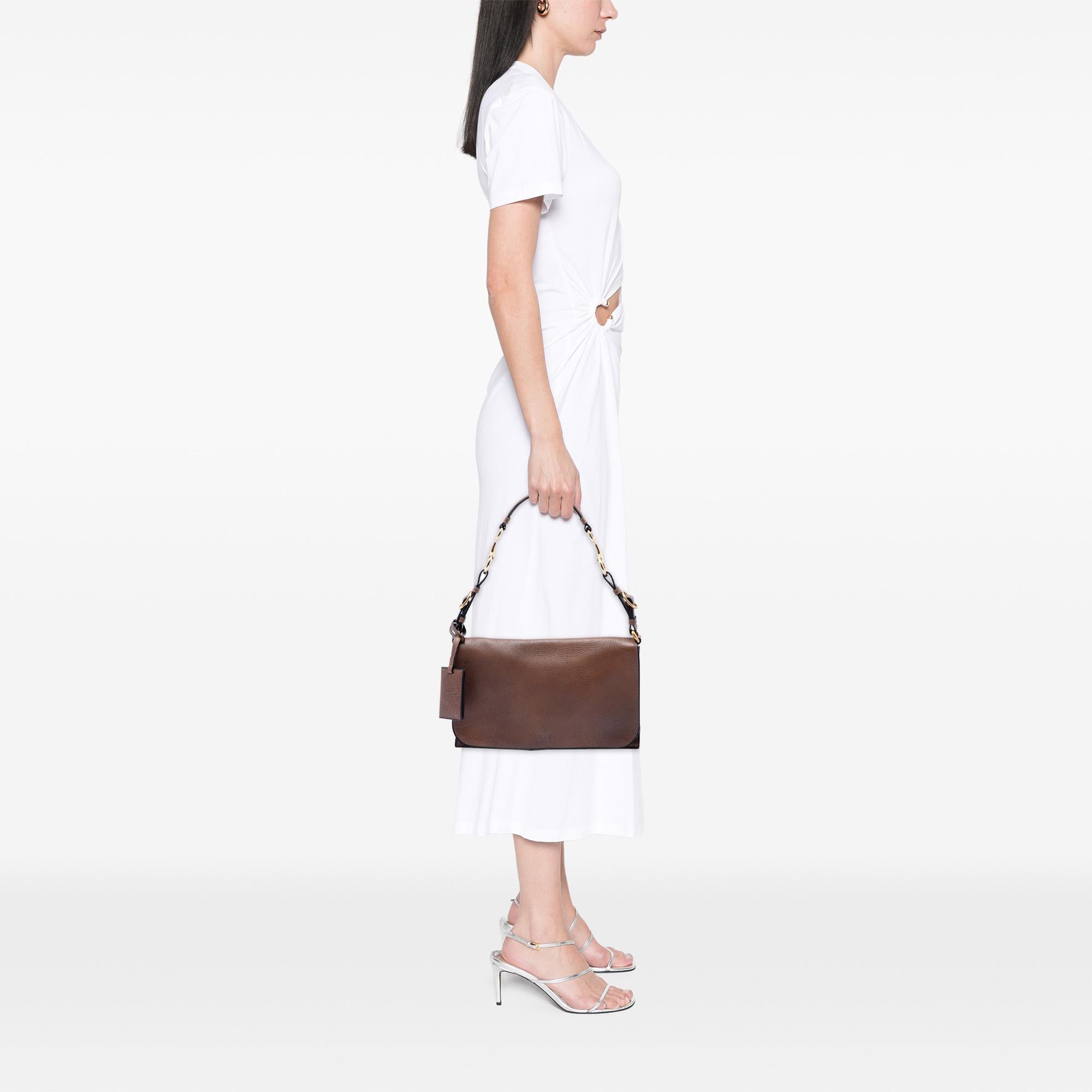 Gucci Grained Calfskin Harness Shoulder Bag