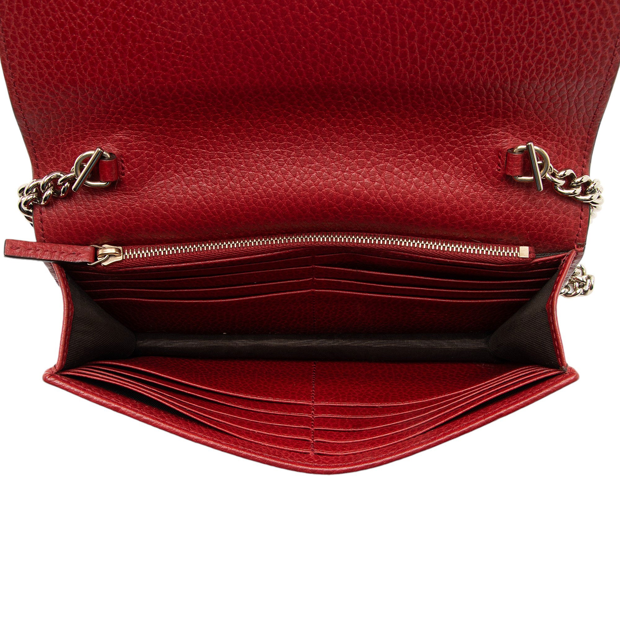 Gucci Grained Calfskin Interlocking G Chain Wallet