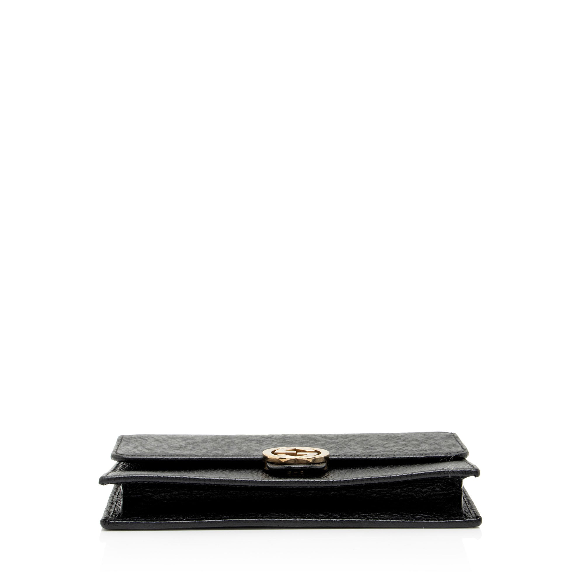 Gucci Grained Calfskin Interlocking G Chain Wallet