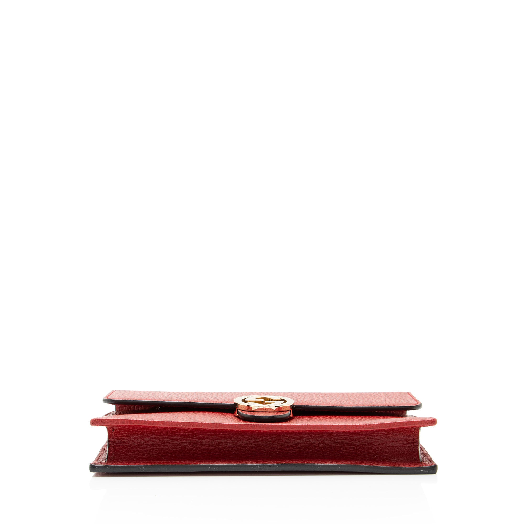 Gucci Grained Calfskin Interlocking G Chain Wallet