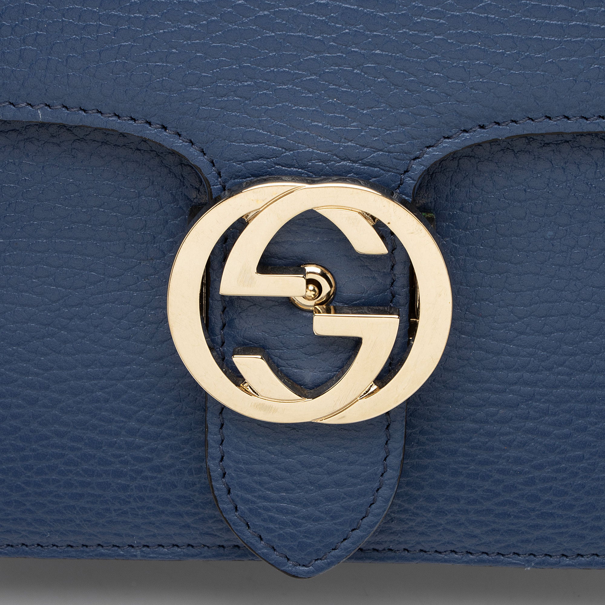 Gucci Grained Calfskin Interlocking G Medium Shoulder Bag
