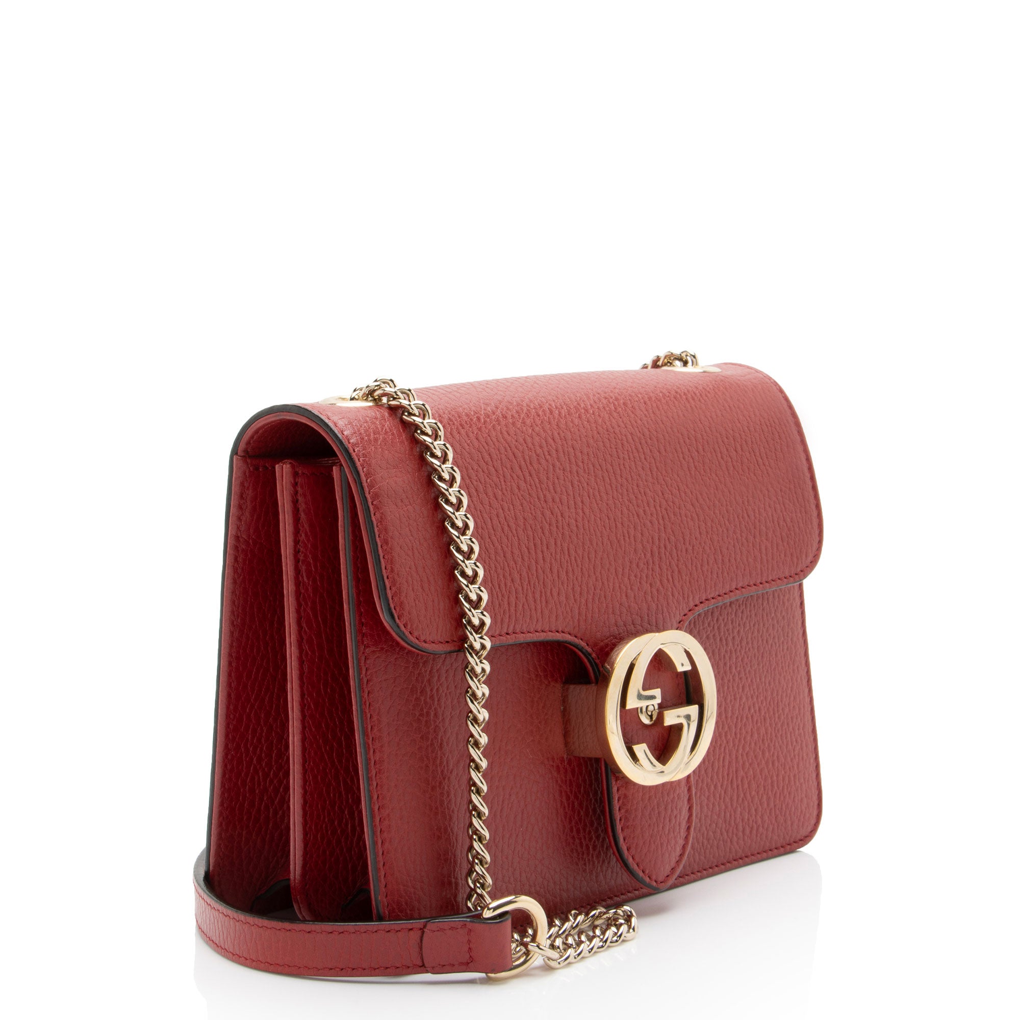 Gucci Grained Calfskin Interlocking G Small Shoulder Bag