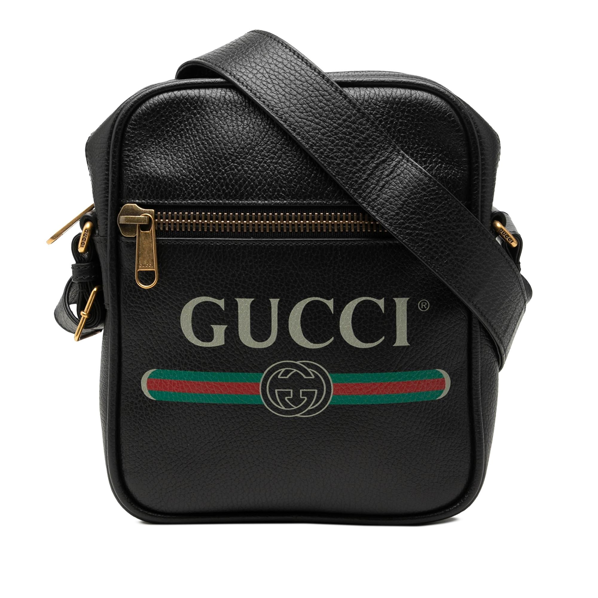 Gucci Grained Calfskin Logo Crossbody