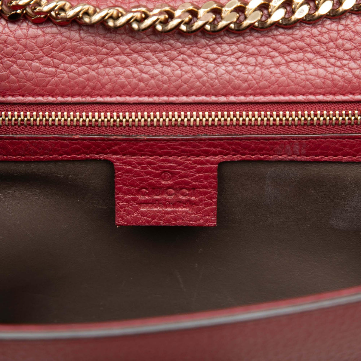 Gucci Grained Calfskin Logo Half Moon Crossbody