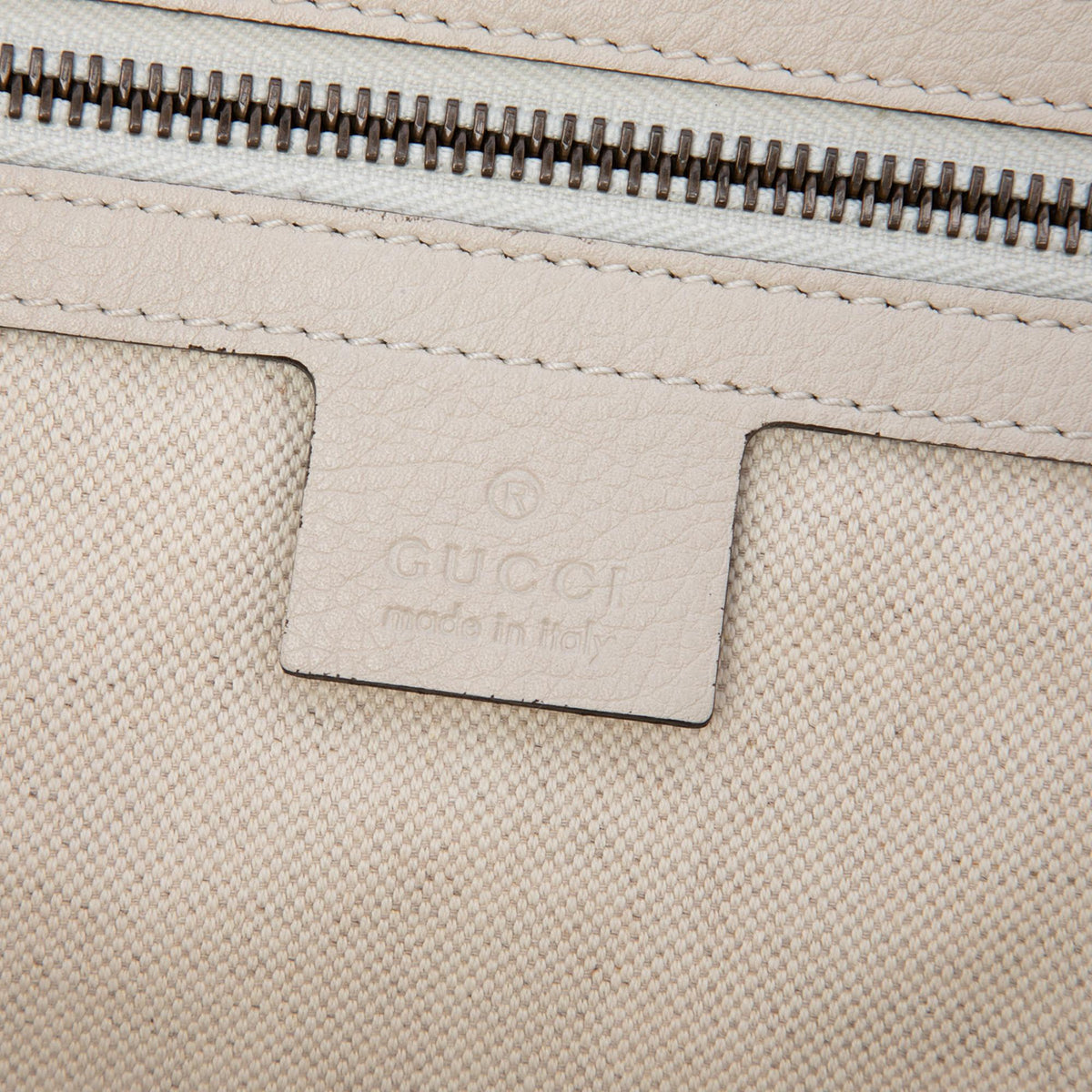 Gucci Grained Calfskin Logo Half Moon Crossbody