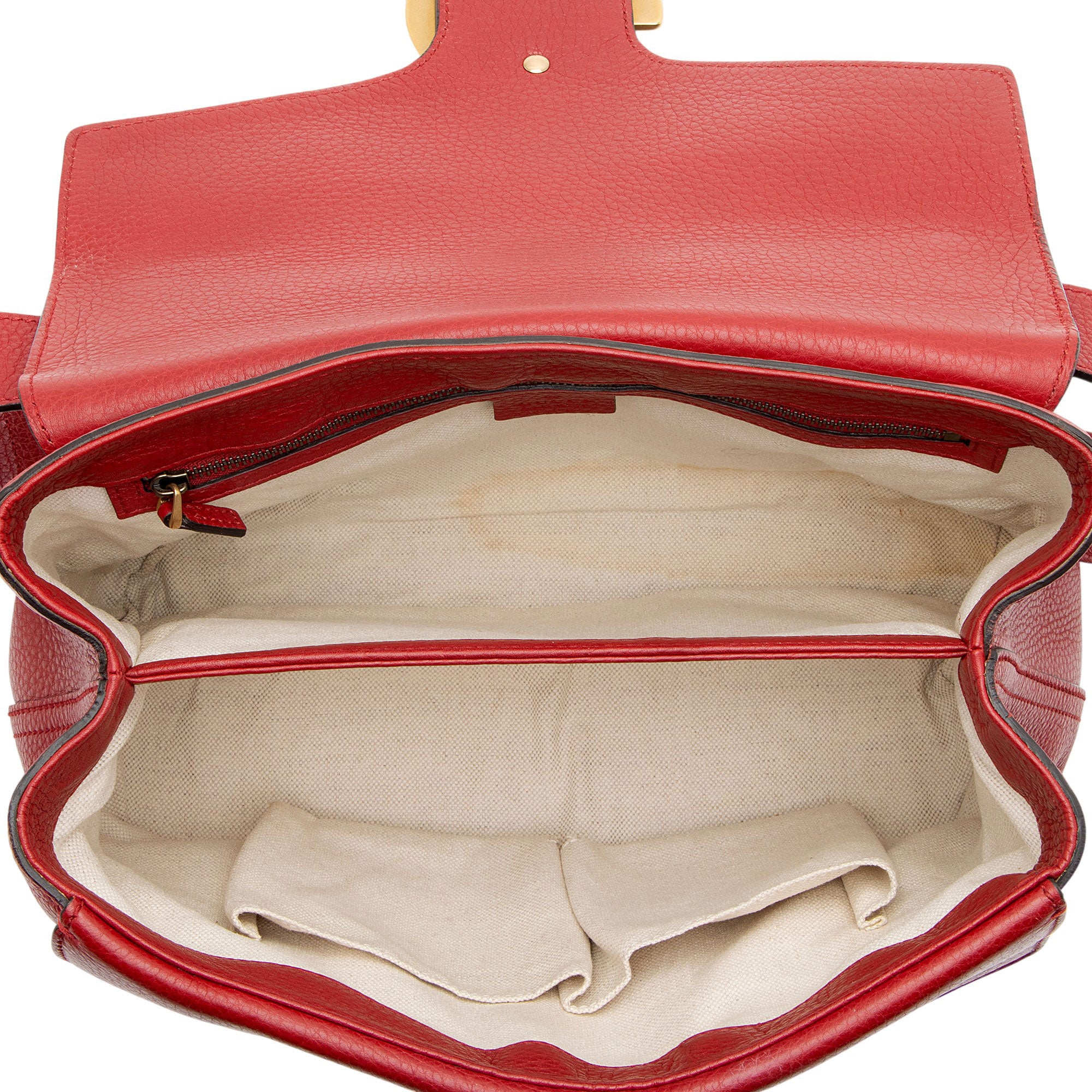 Gucci Grained Leather GG Marmont Large Flap Shoulder Bag