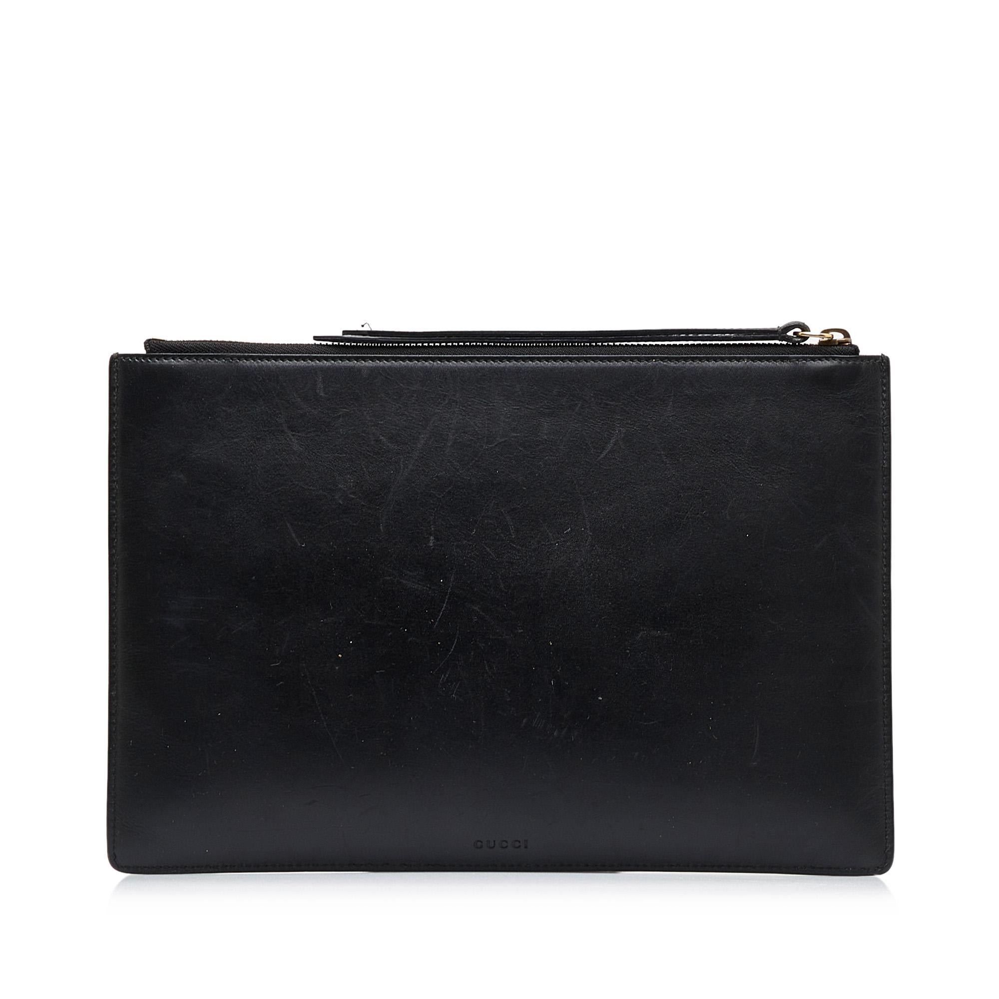 Gucci Gucci Ghost Life is Gucci Leather Clutch Bag (SHG-QPhnpZ)