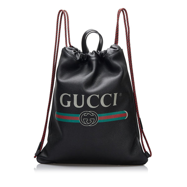 Gucci Gucci Logo Drawstring  Backpack (SHG-iZwaga)