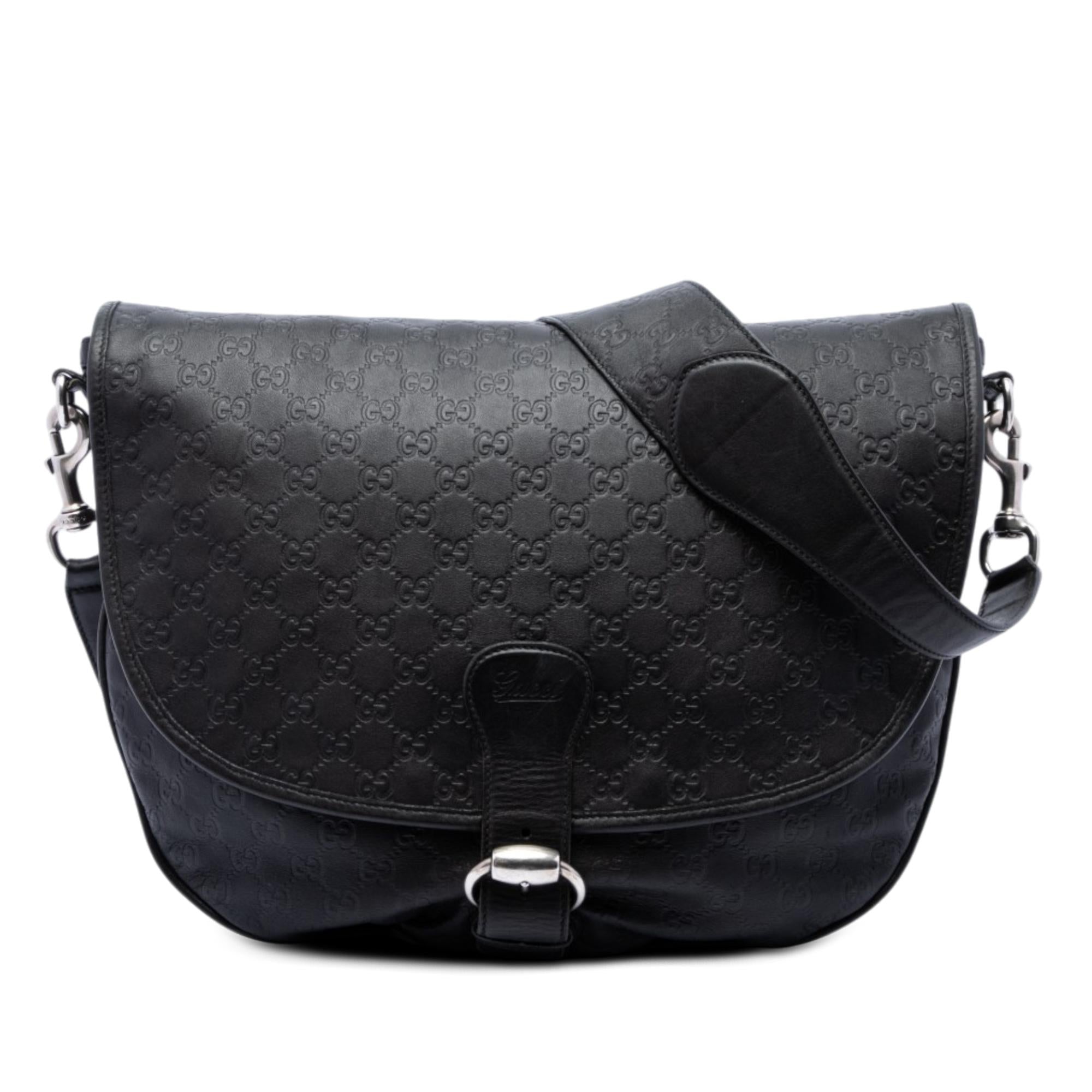 Gucci Guccissima Flap Messenger Bag