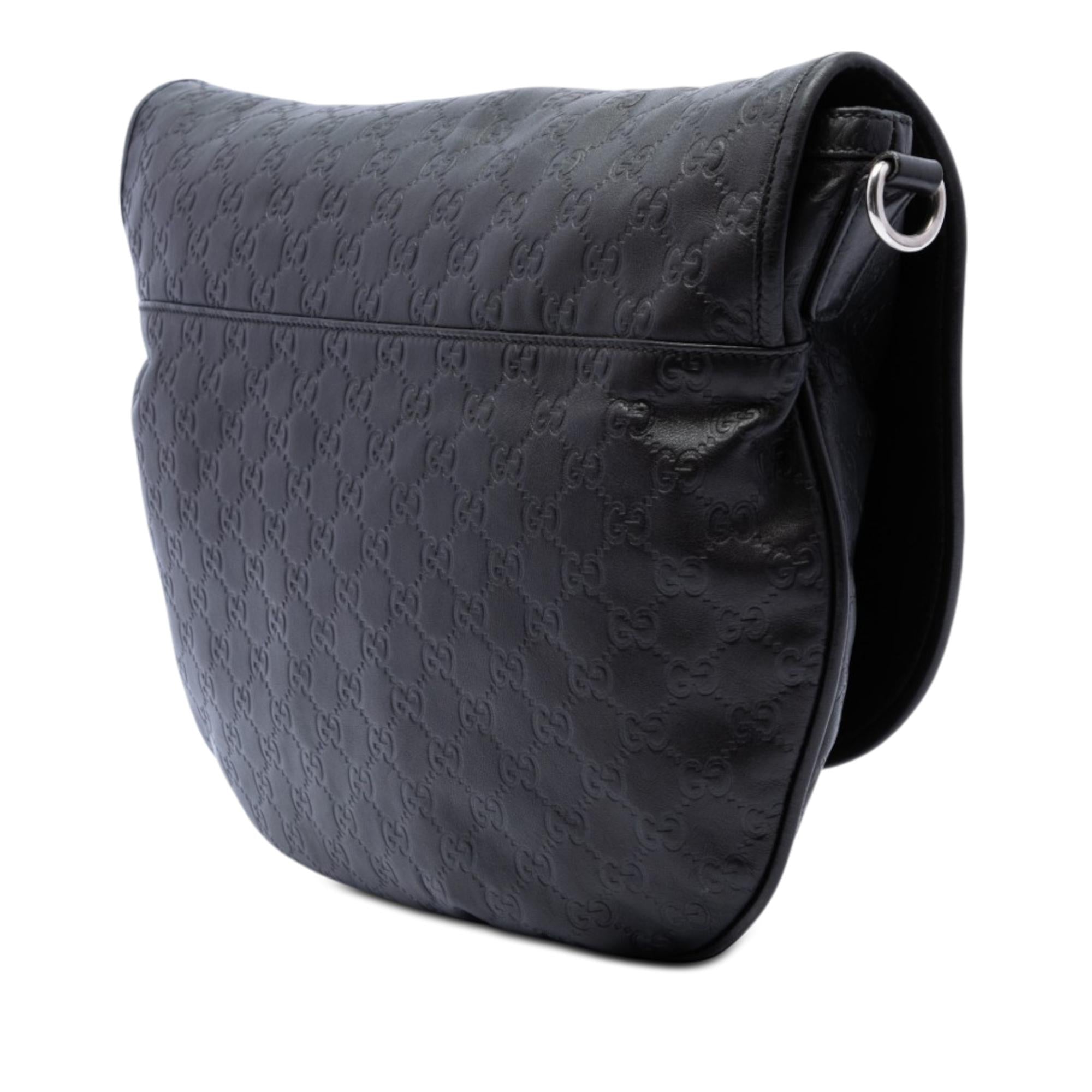 Gucci Guccissima Flap Messenger Bag