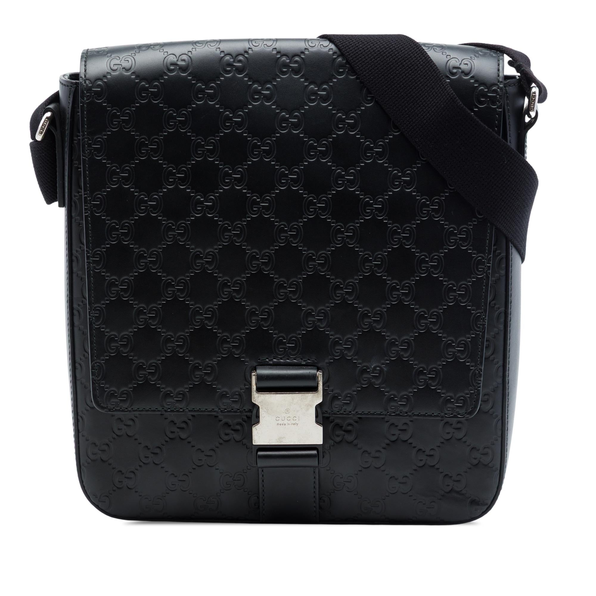 Gucci Guccissima Flap Messenger Bag