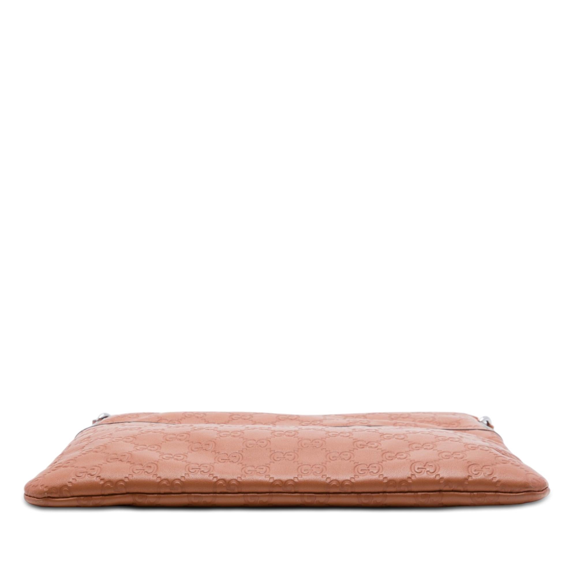 Gucci Guccissima Flat Messenger Bag