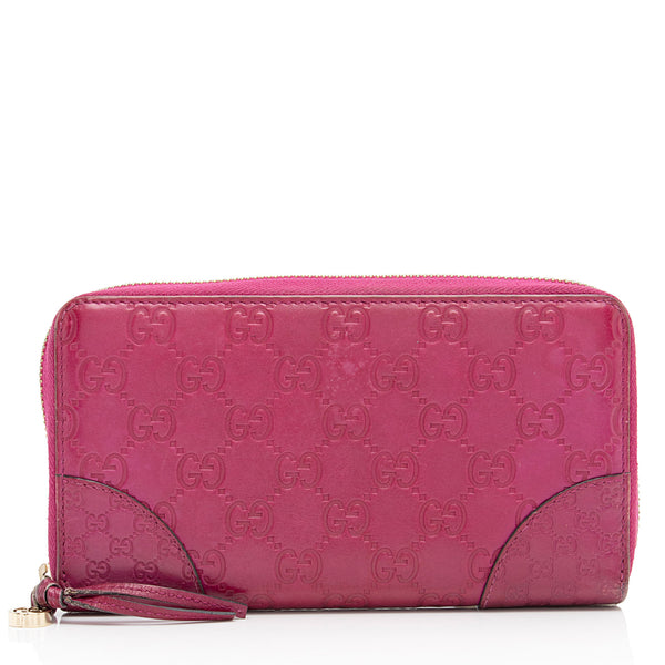 Gucci Guccissima Leather Bree Zip Around Wallet (SHF-s1cU37)