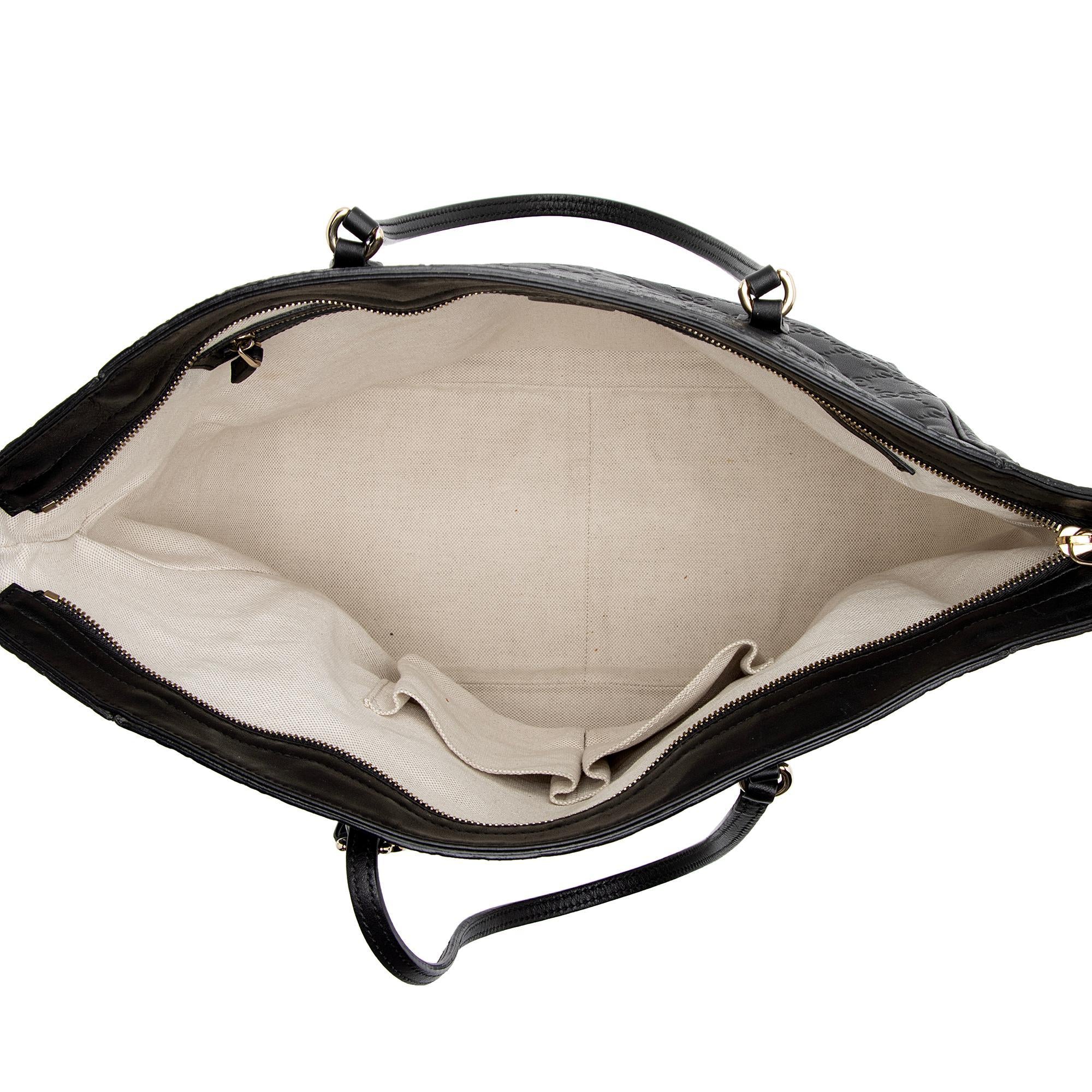 Gucci Guccissima Leather Bree Zip Medium Tote (SHF-Y3wwCh)