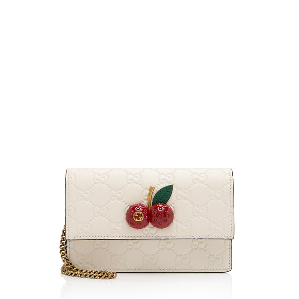 Gucci Guccissima Leather Cherry Mini Chain Bag (SHF-ag0Ibh)