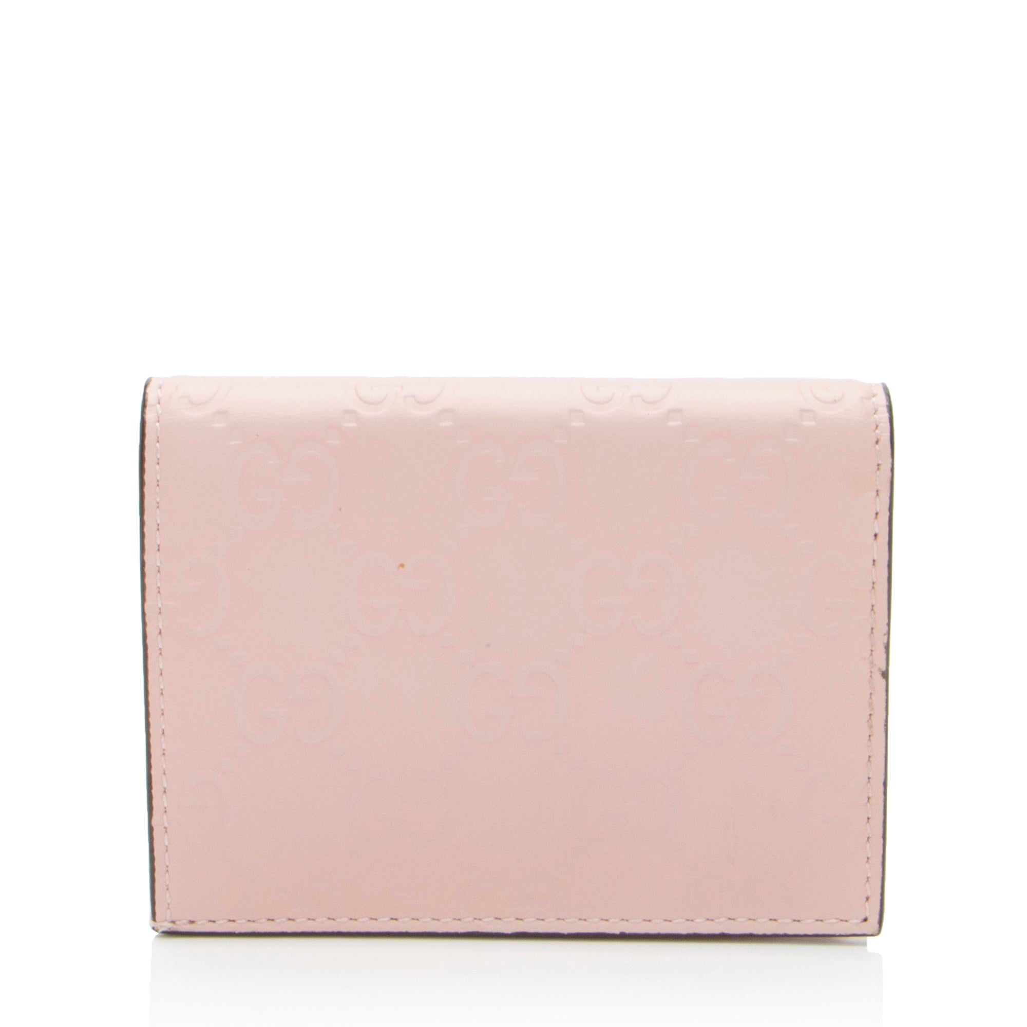 Gucci Guccissima Leather Crystal Cat Card Case (SHF-hencsi)