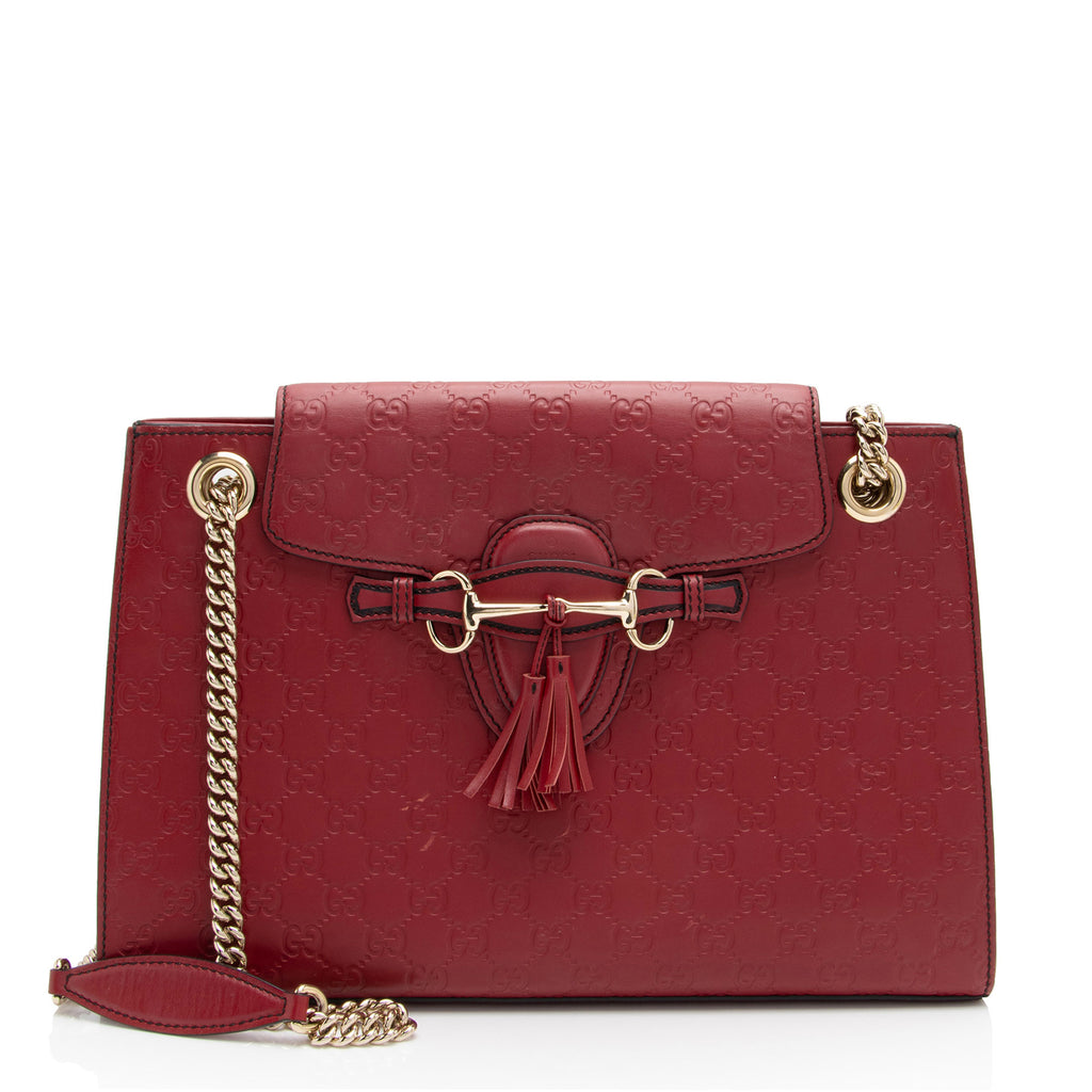 Gucci Guccissima Leather Emily Large Shoulder Bag SHF sGVPro LuxeDH