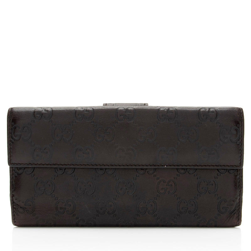 Gucci Guccissima Leather Heart Script Continental Wallet (SHF-RHYBgb)