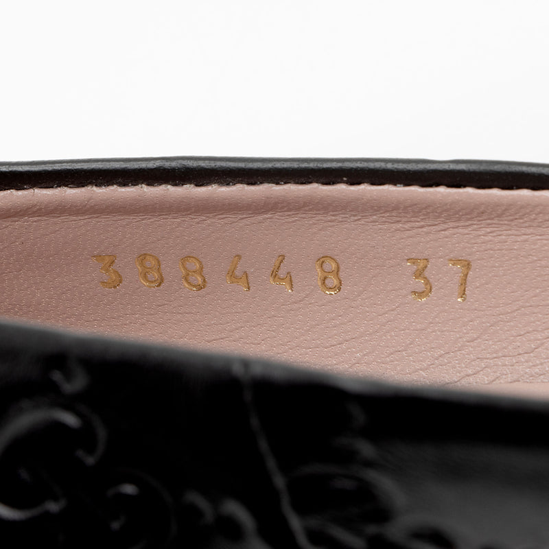 Gucci Guccissima Leather Horsebit Peep Toe Pumps - Size 7 / 37 (SHF-YI7jSN)