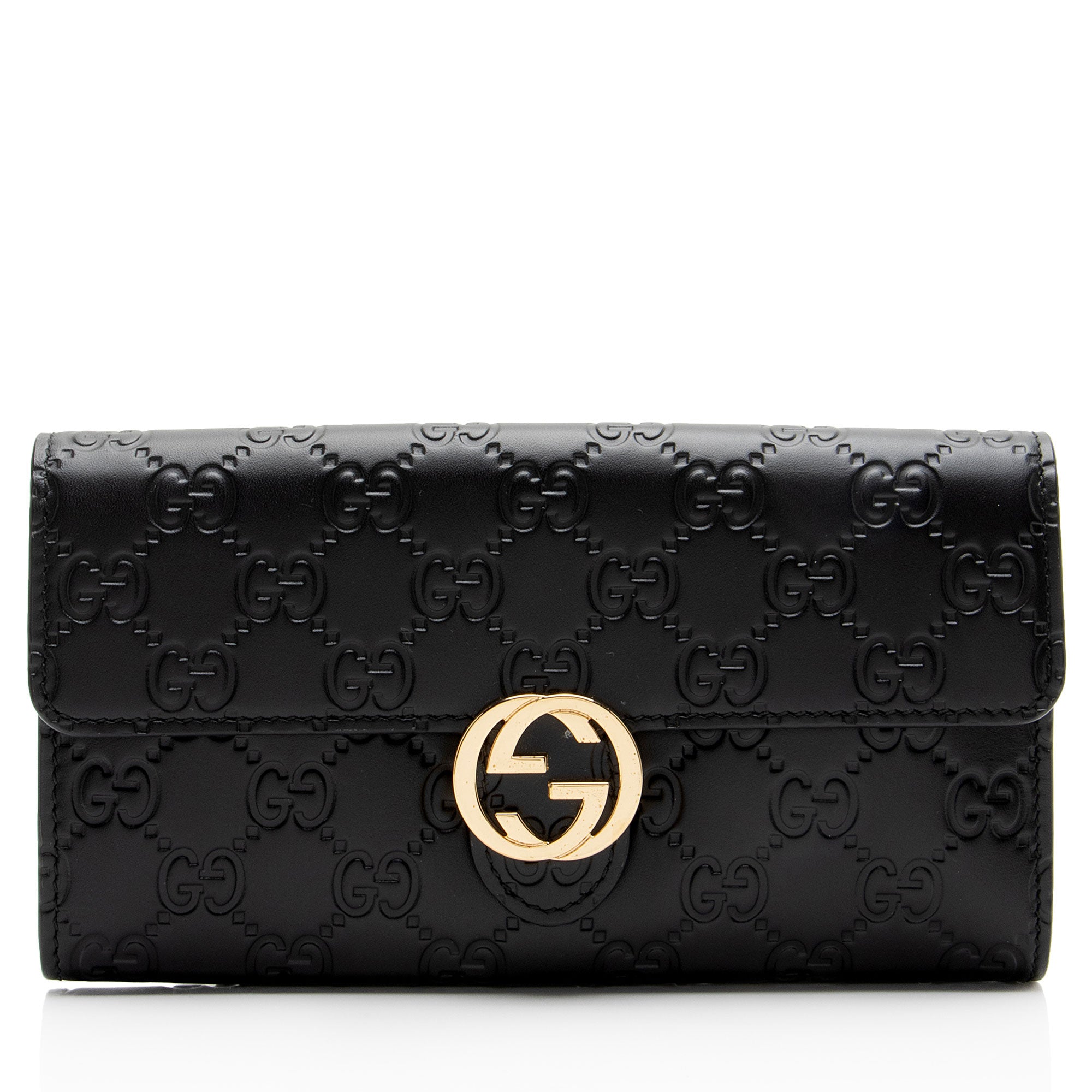 Gucci Guccissima Leather Interlocking G Continental Wallet