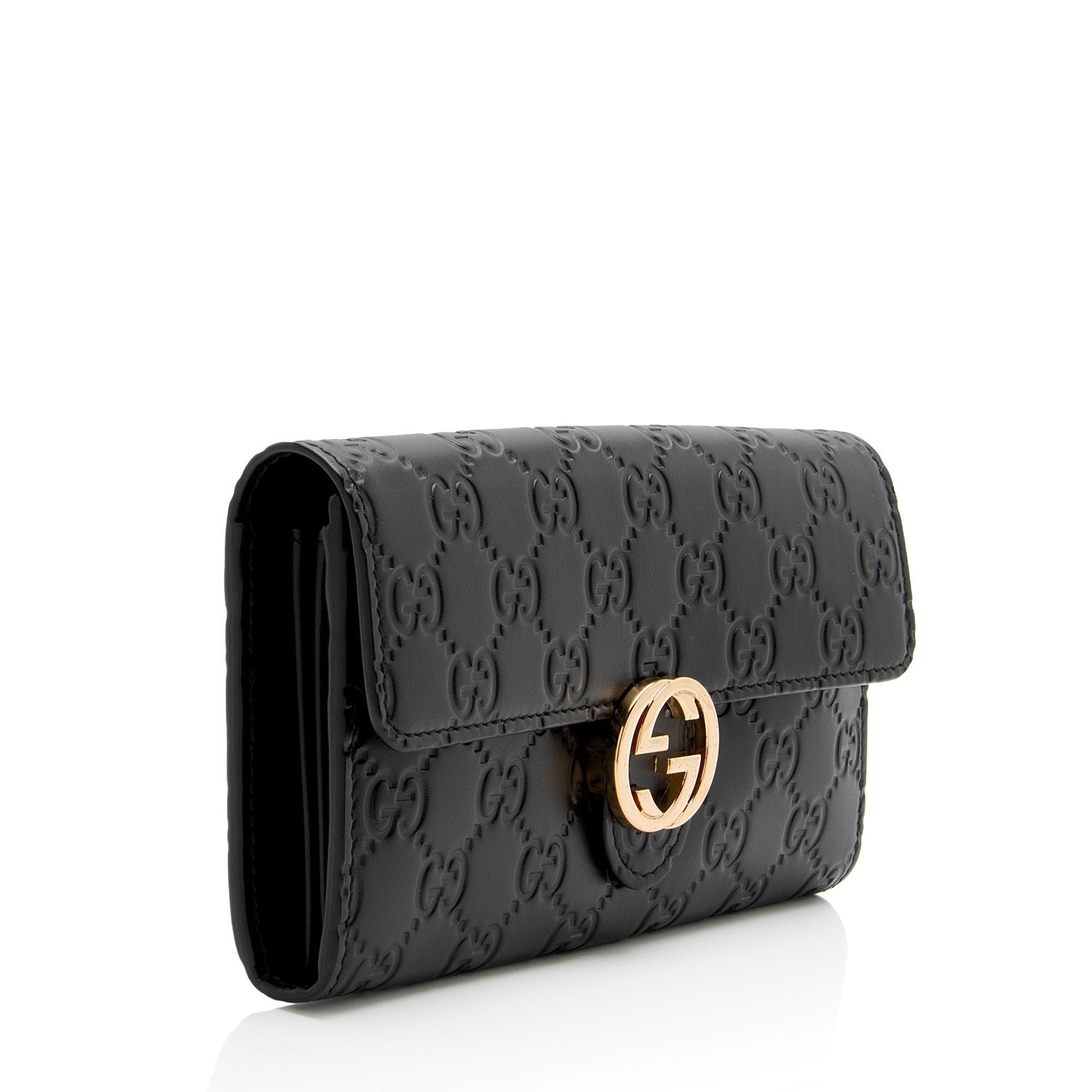 Gucci Guccissima Leather Interlocking G Continental Wallet