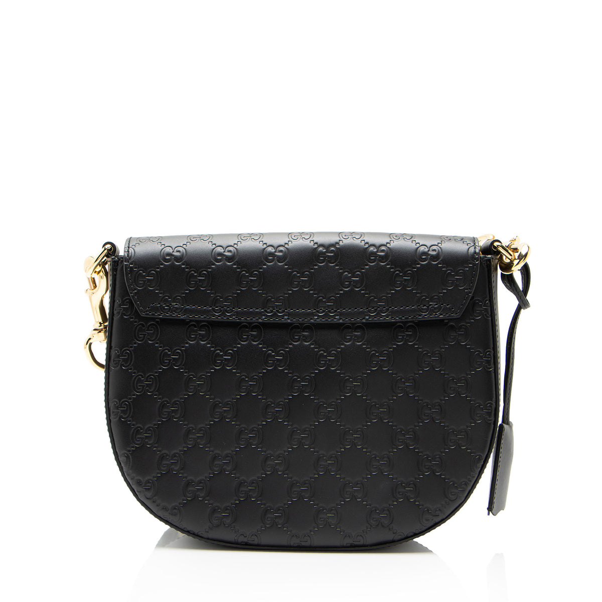 Gucci Guccissima Leather Padlock Saddle Medium Shoulder Bag