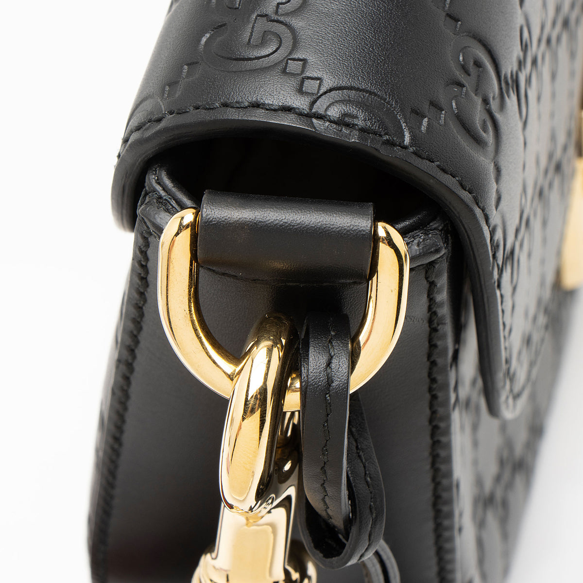 Gucci Guccissima Leather Padlock Saddle Medium Shoulder Bag