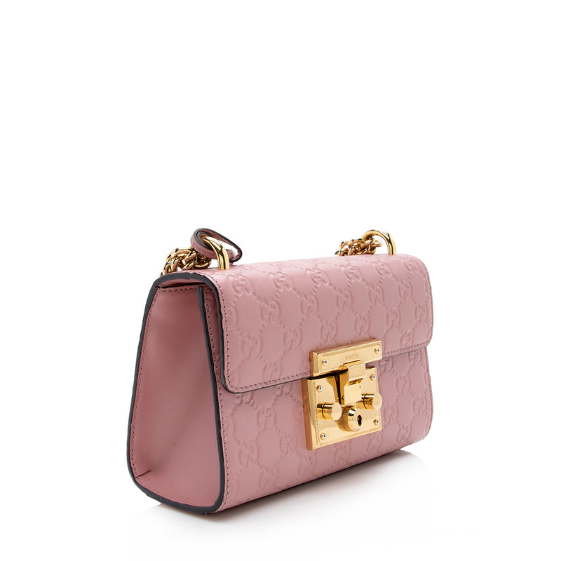 Gucci Guccissima Leather Padlock Small Shoulder Bag (SHF-16888)
