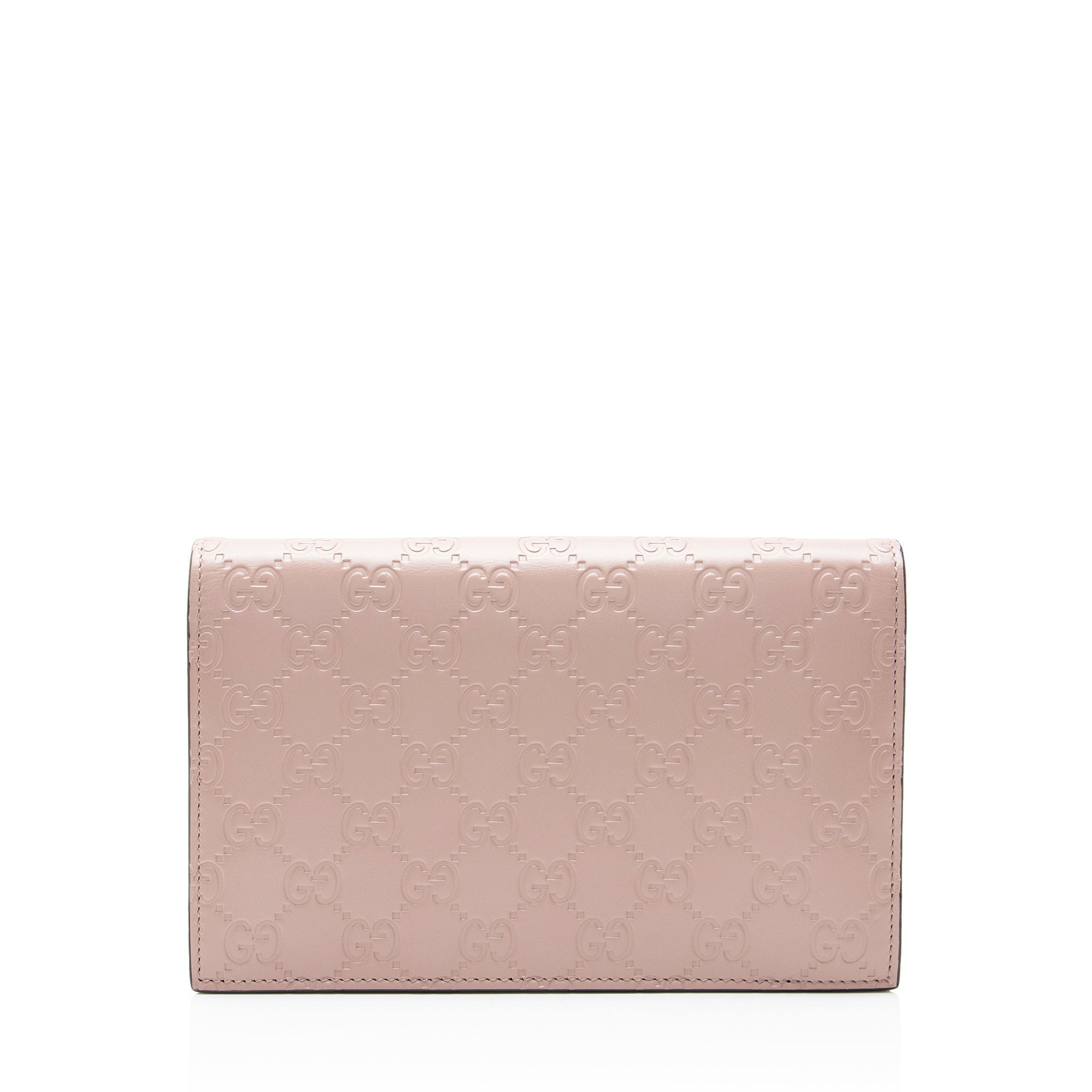 Gucci Guccissima Leather Signature Bow Mini Wallet on Chain