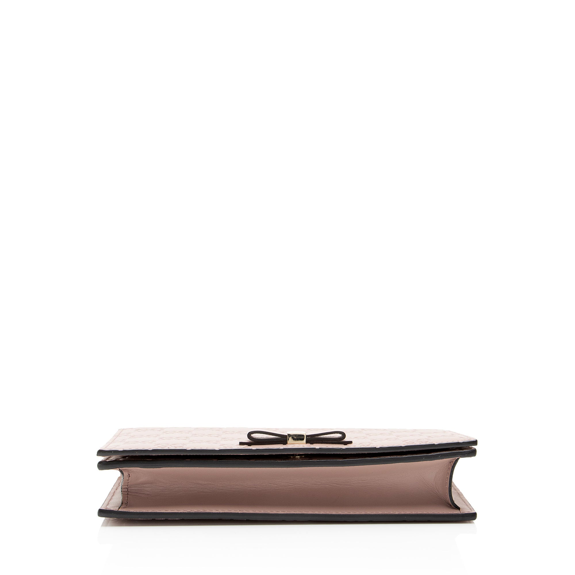 Gucci Guccissima Leather Signature Bow Mini Wallet on Chain