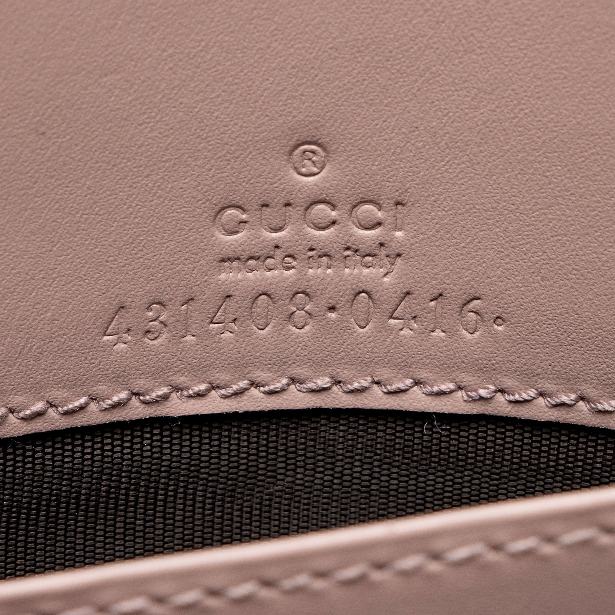Gucci Guccissima Leather Signature Bow Mini Wallet on Chain