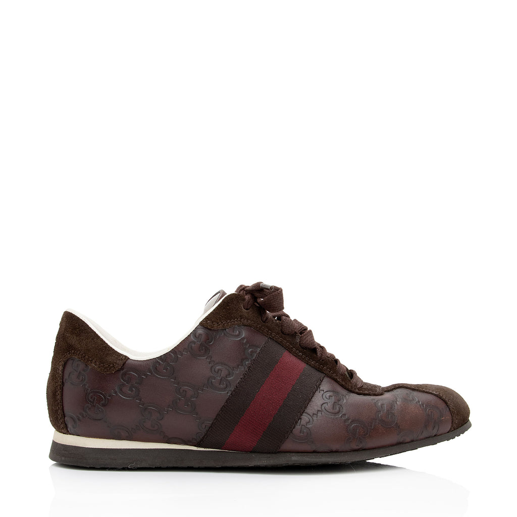 Gucci Guccissima Leather Web Sneakers Size 7 37 SHF 8K399y