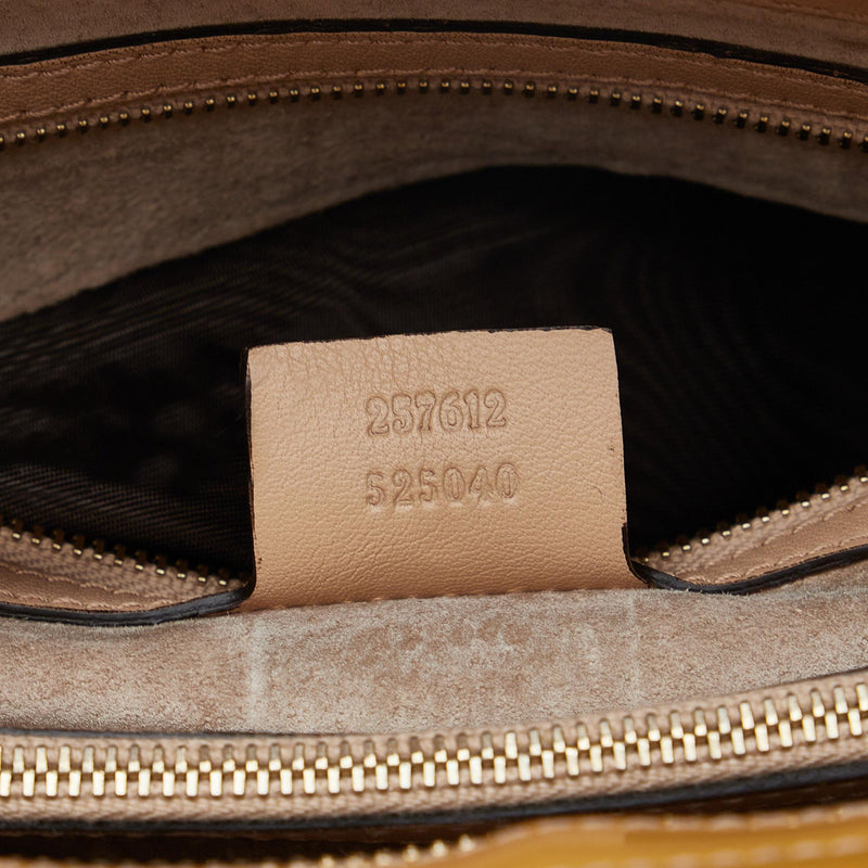 Gucci Guccissima Patent Leather Mayfair Handbag (SHG-JsaISF)
