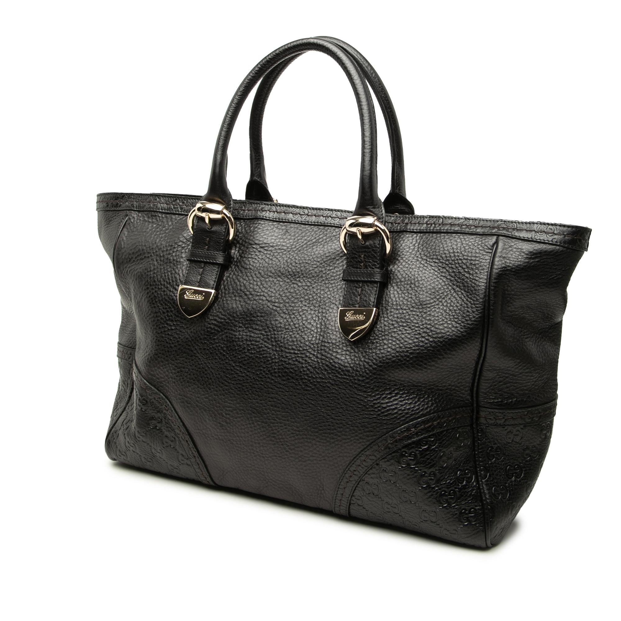 Gucci Guccissima Trimmed Calfskin Signoria Tote