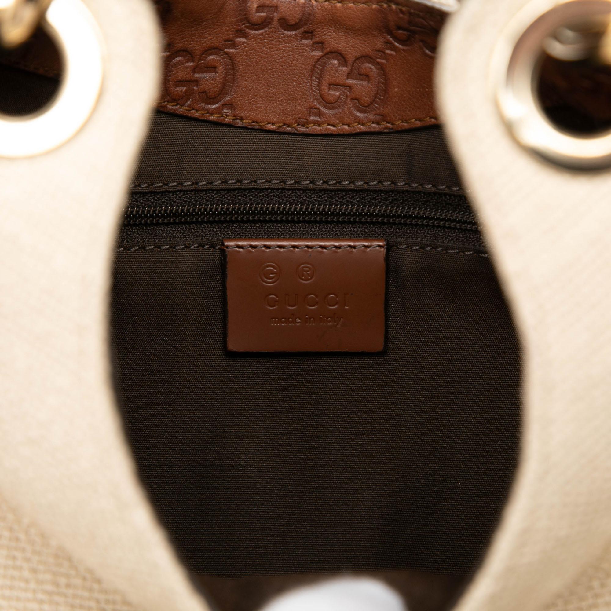 Gucci Guccissima Trimmed Canvas Colbert Shoulder Bag