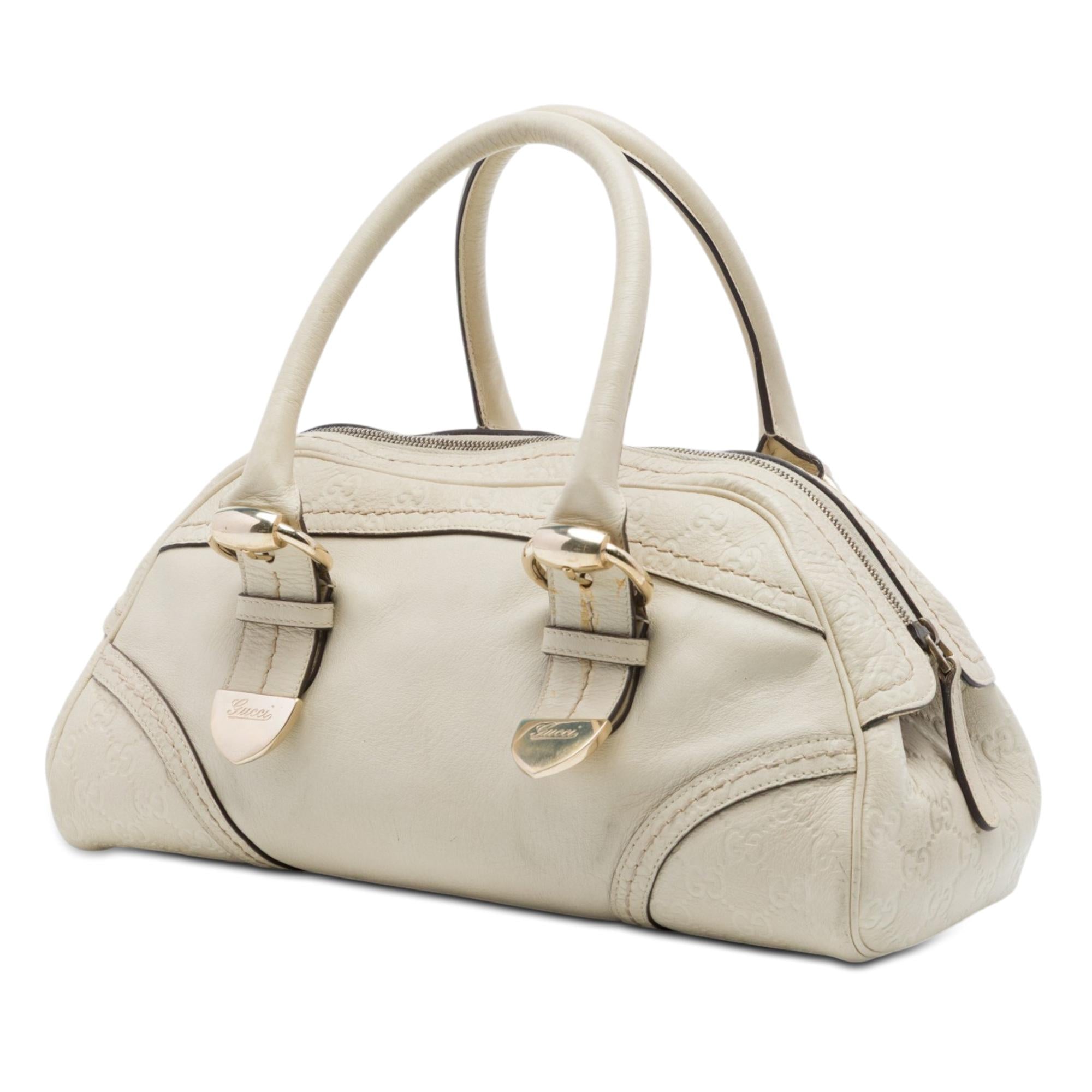 Gucci Guccissima Trimmed Leather Signoria Handbag