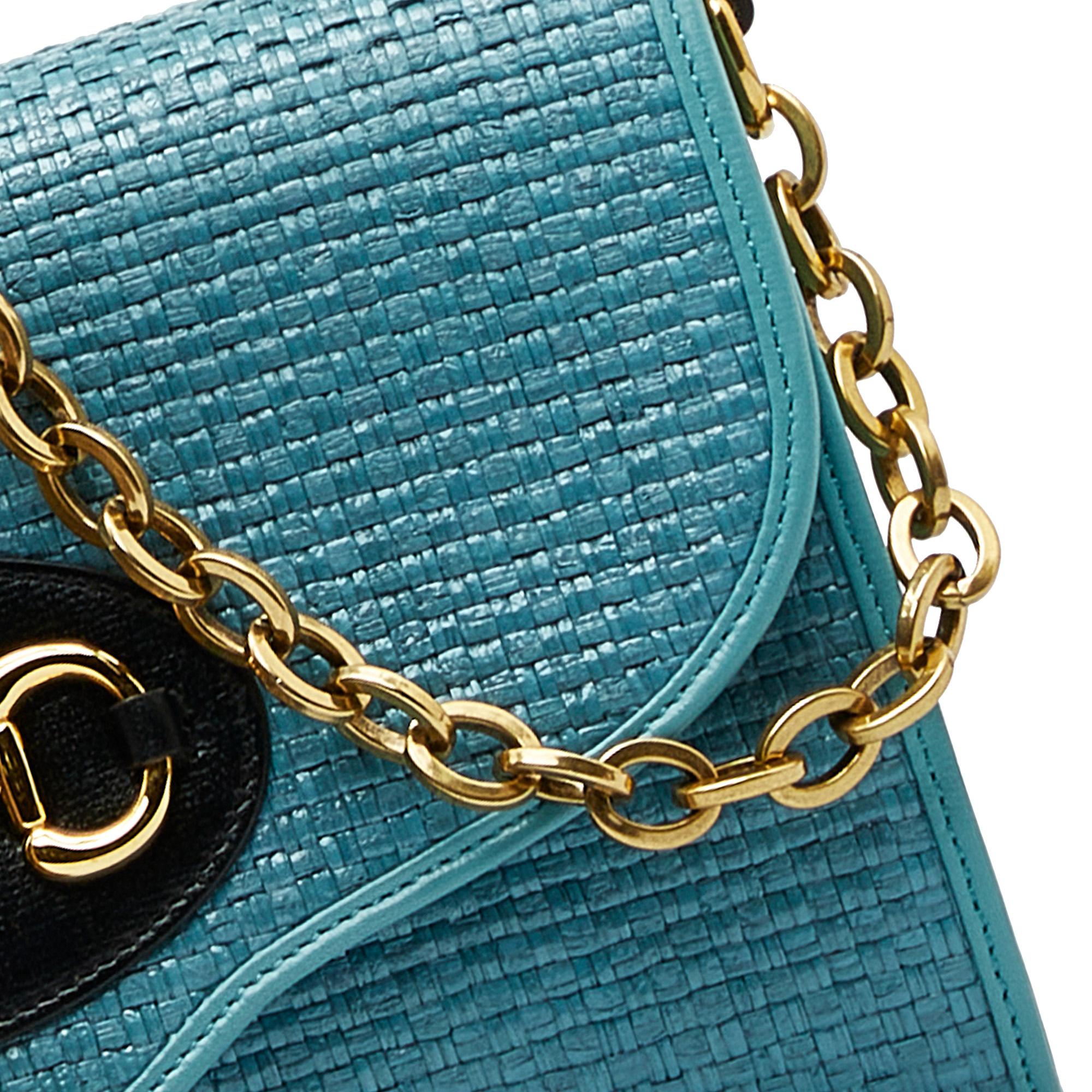 Gucci Horsebit 1955 Raffia Chain Bag (SHG-4v9ib8)