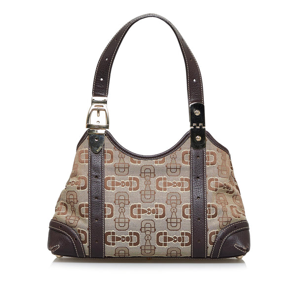 Gucci Horsebit Canvas Shoulder Bag (SHG-NMG11x)