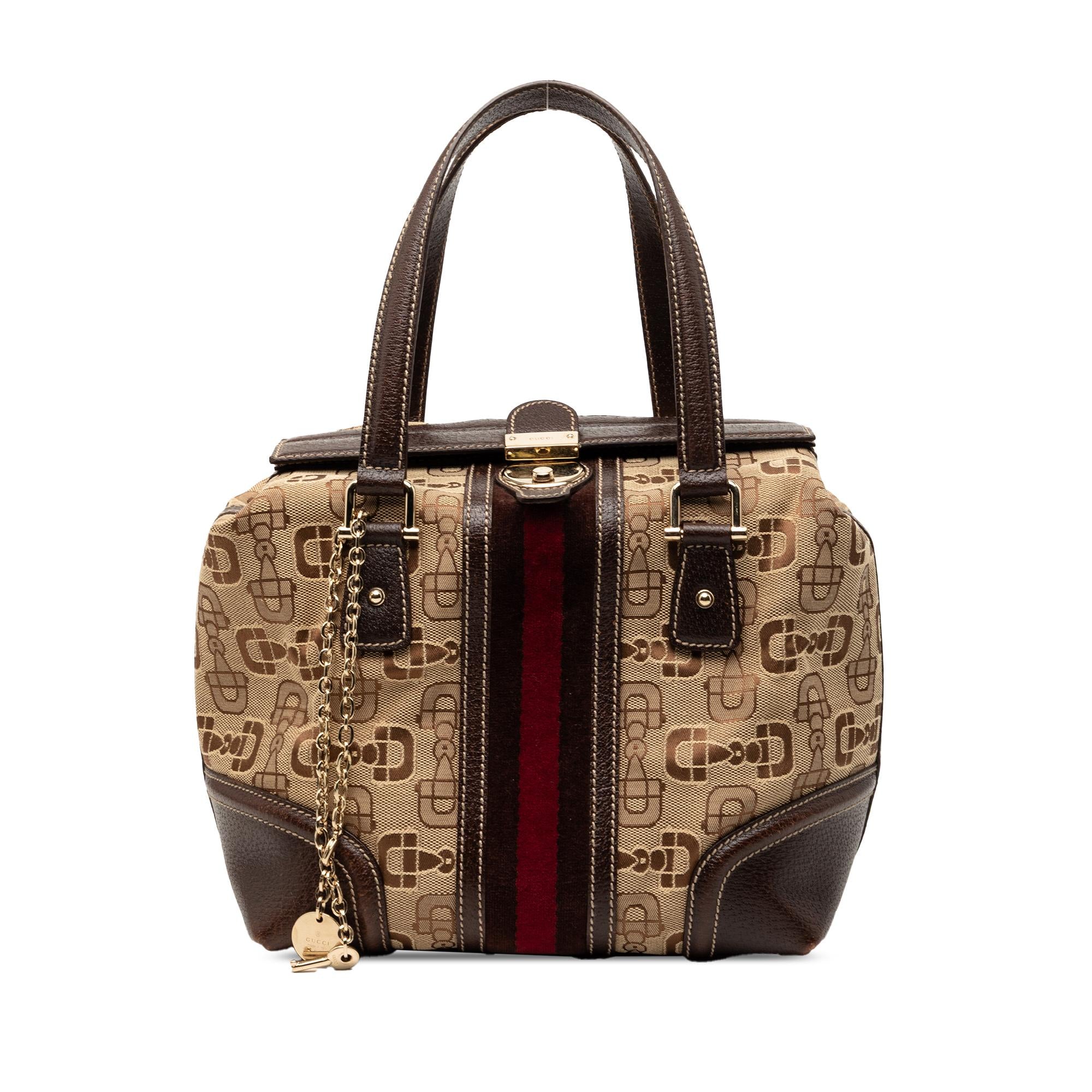 Gucci Horsebit Canvas Web Treasure Handbag