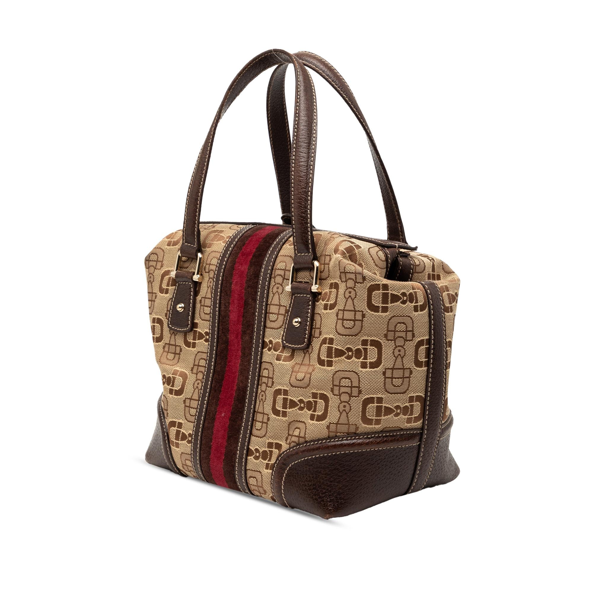 Gucci Horsebit Canvas Web Treasure Handbag