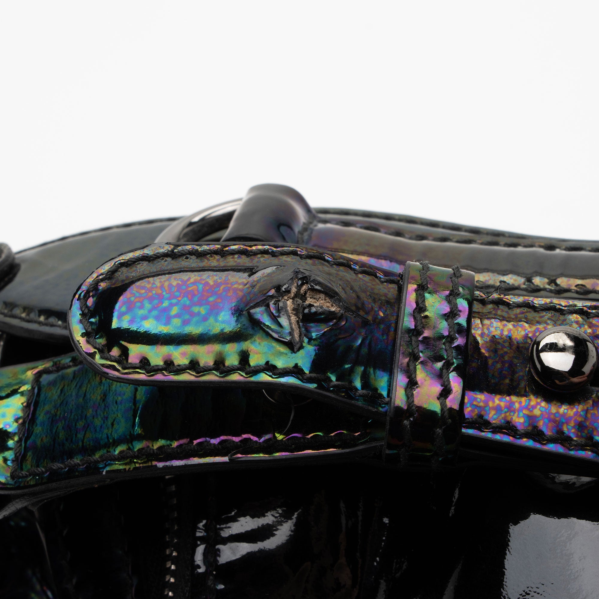Gucci Iridescent Patent Leather Icon Bit Hobo (SHF-lmJOkR)