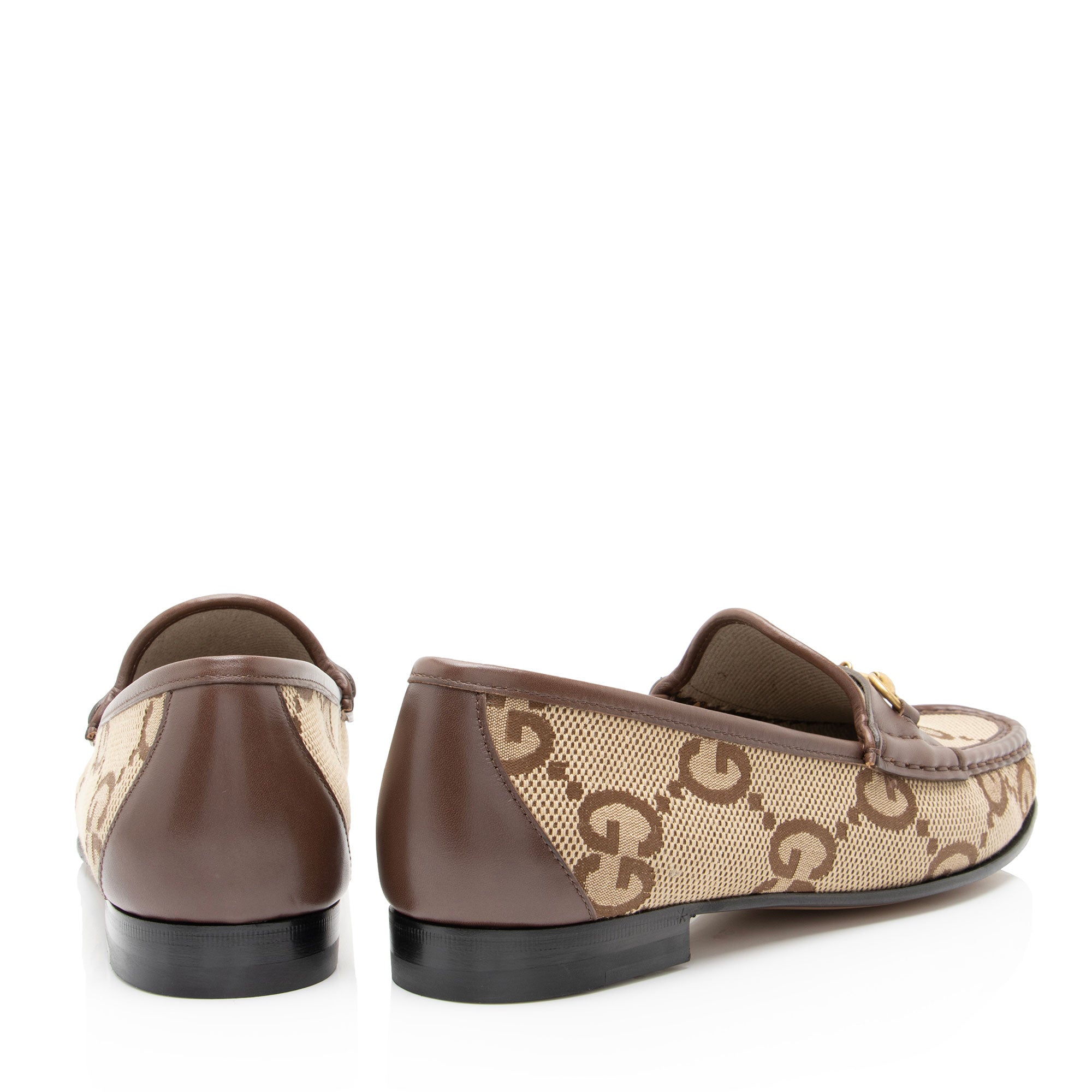 Gucci Jumbo GG Canvas Horsebit Jordaan Loafers - Size 10 / 40