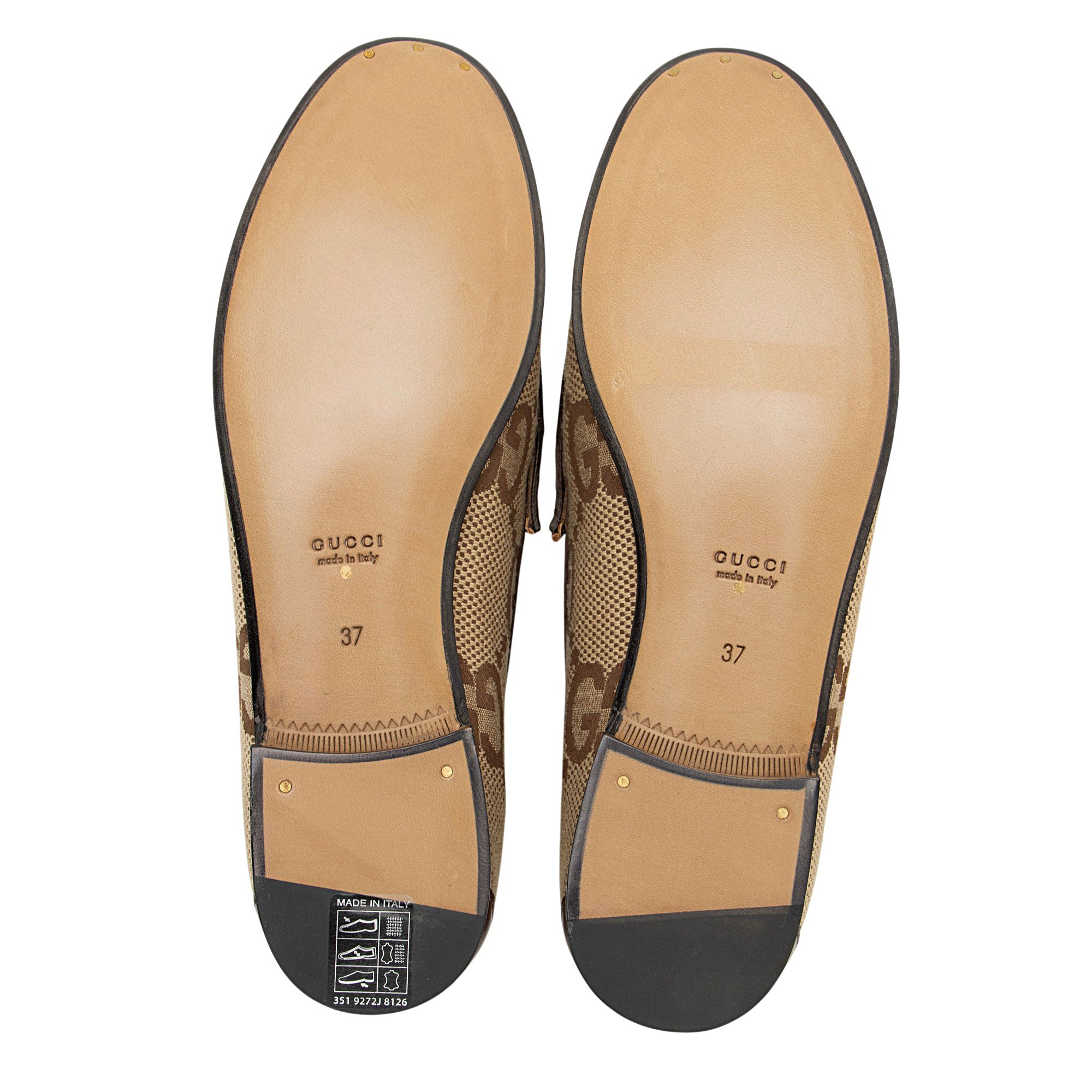 Gucci Jumbo GG Canvas Horsebit Jordaan Loafers - Size 7 / 37