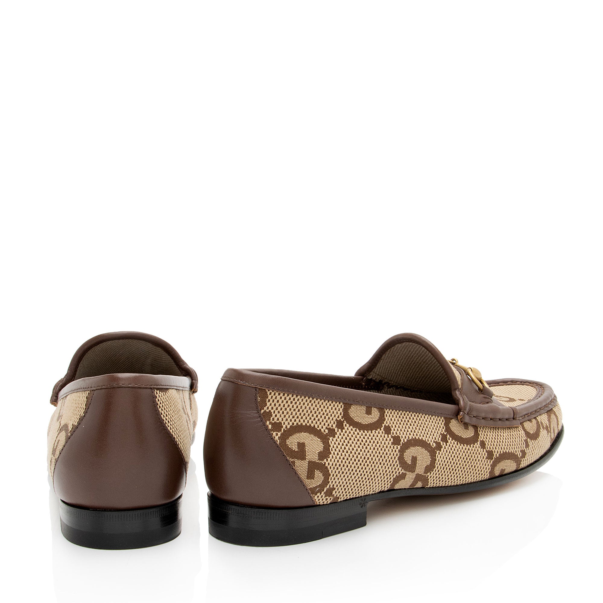 Gucci Jumbo GG Canvas Horsebit Jordaan Loafers - Size 8.5 / 38.5