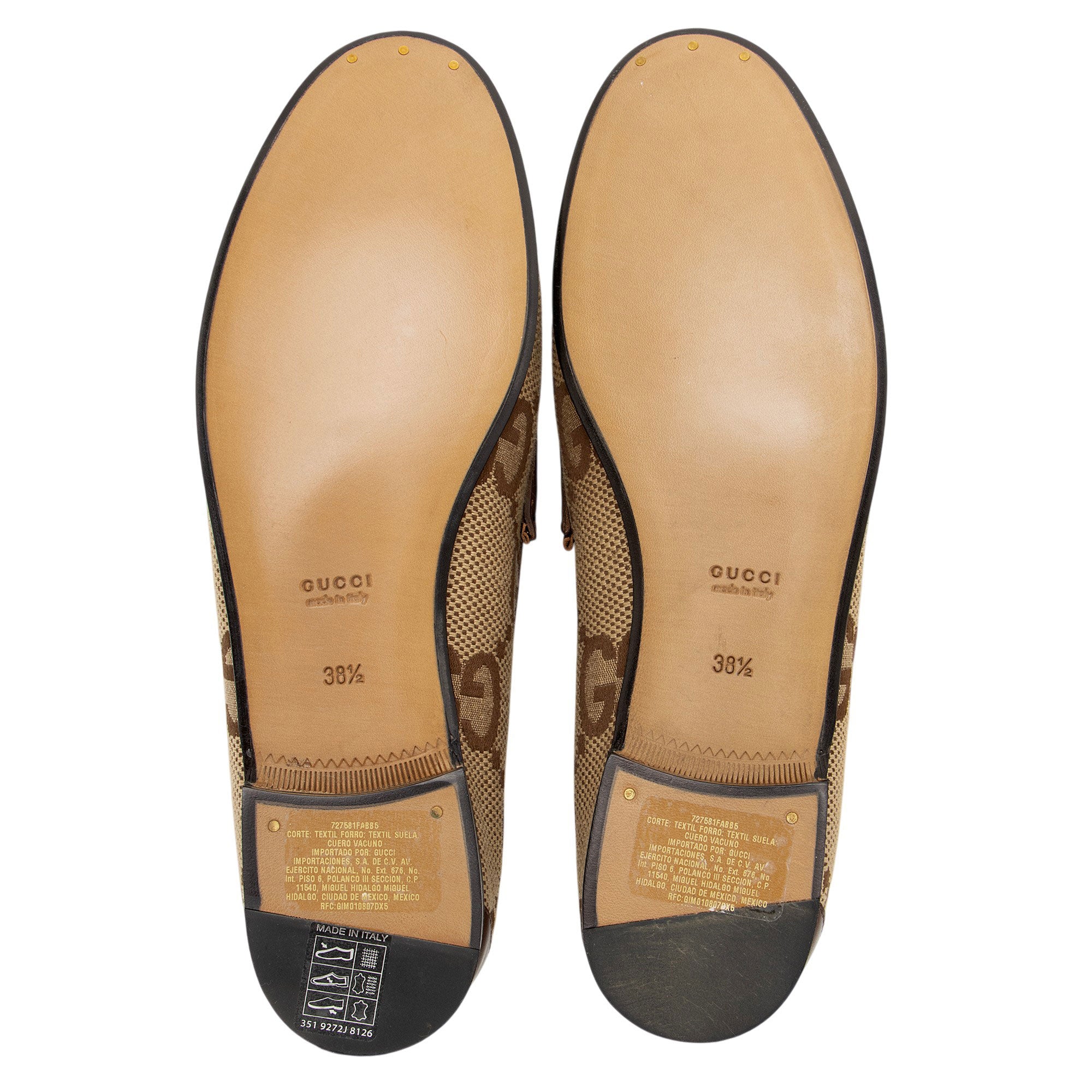 Gucci Jumbo GG Canvas Horsebit Jordaan Loafers - Size 8.5 / 38.5