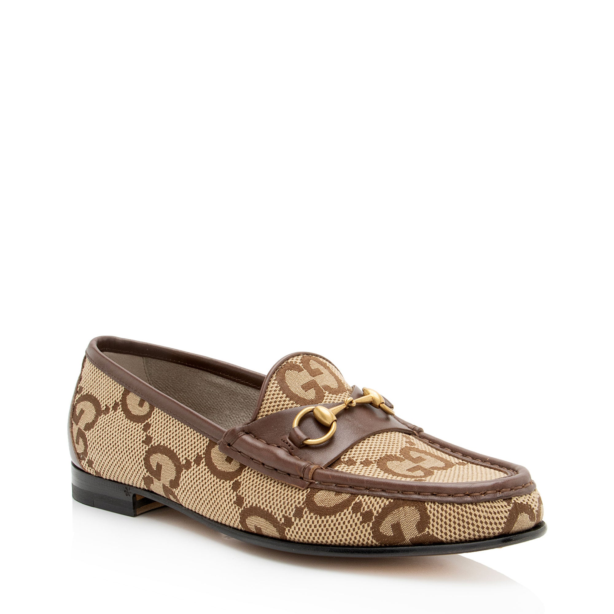 Gucci Jumbo GG Canvas Horsebit Jordaan Loafers - Size 8.5 / 38.5