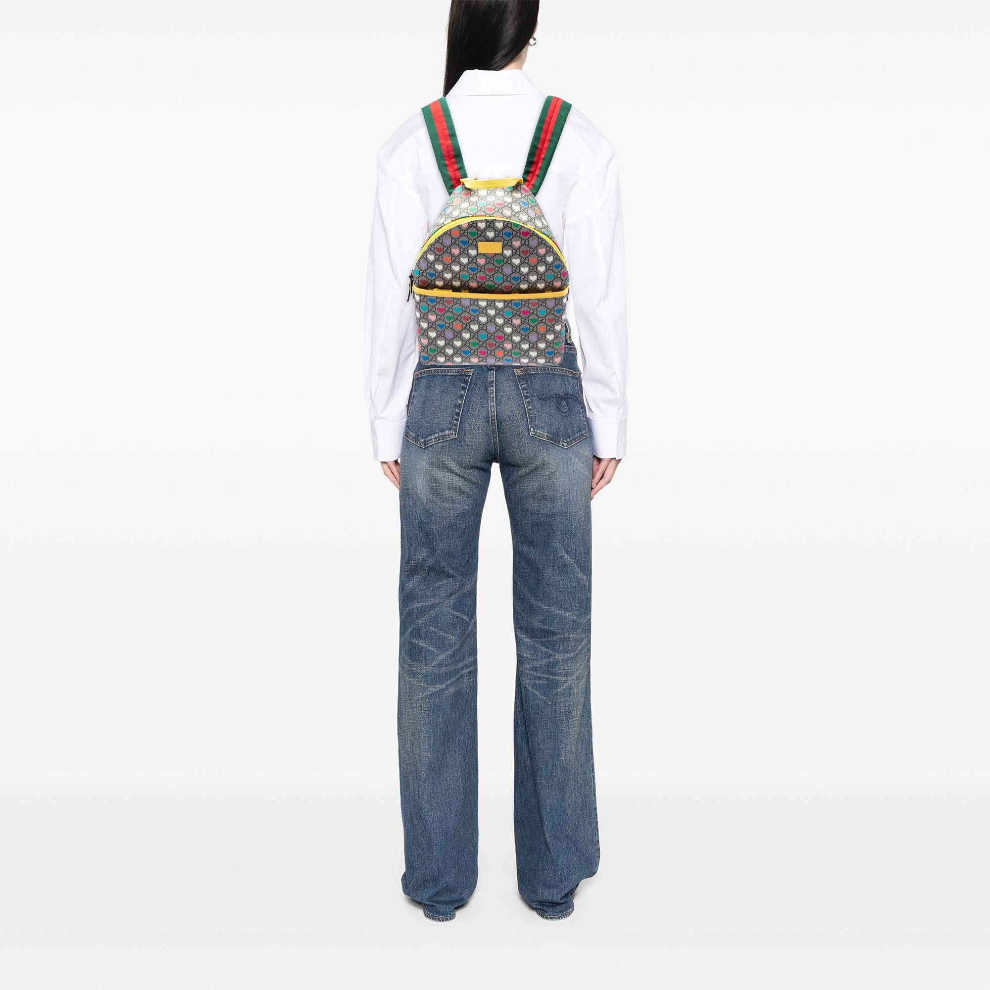 Gucci Kids GG Supreme Web Hearts Backpack